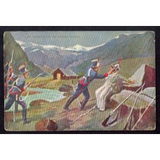 CENTENARIO 1810 - 1910 PATRIOTICA ANTIGUA TARJETA POSTAL LOS SARGENTOS DE TAMBO NUEVO